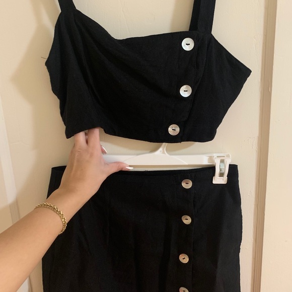 Dresses & Skirts - Black Crop Top and Mini Skirt Set